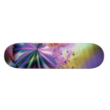 Rosa metallische Fraktal-Magie Skateboard Bretter