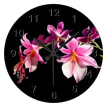 Rosa Orchidee Wanduhr