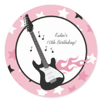 ROSA ROCKSTAR-GITARRE 3" Bevorzugungs-Aufkleber