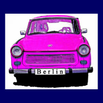 Rosa Trabant-Auto poster