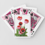 Rosa Tulpe-Blumenstrauß auf Weiß Pokerkarten