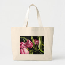 Rosa Tulpen Leinentaschen