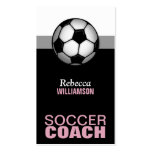 Rosa u. schwarze Fußball-Trainer-Visitenkarten