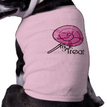 Rosa u. schwarzer gewundener Lutscher-Trick oder L Hunde-t-shirt