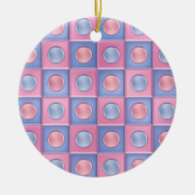 Rosa und blaue Tupfen Ornament