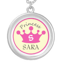 Rosa und gelbe Monogramm-Prinzessin Necklace