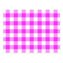 Rosa und weißes Gingham-Muster Postkarten