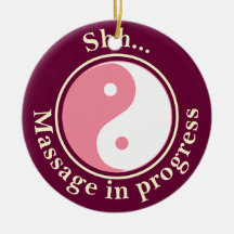 Rosa Yin Yang Massage-Tür-Zeichen Weihnachtsbaum Ornament