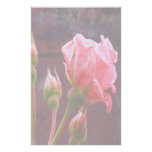 Rose chic minable de rose papier à lettre personnalisé