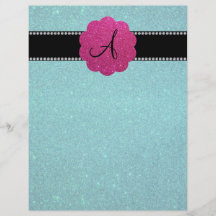 Rose de diamants de monogramme de scintillement de prospectus en couleur