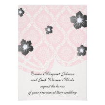 rose deux et damassé élégante crème invitation personnalisée