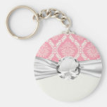 rose deux et damassé élégante crème porte-clef