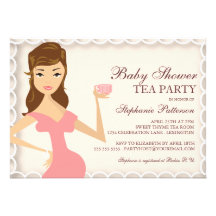 Rose doux d'invitation de thé de baby shower de ma