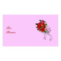 Rosen-Blumenstrauß-Geschenk-Umbau Visitenkarten