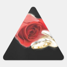 Rosen-Hochzeits-Ringe Dreieckige Aufkleber