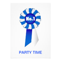 Rosette in der Blauer und Party-Zeit Weiß-Nr. 1 Individuelle Einladungskarte