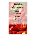 Rot - heiße Chili-Paprikaschoten Visitenkarten