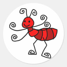 Rote Ameise Runde Sticker