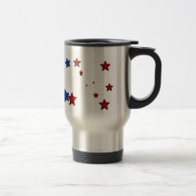 Rote, blaue Sterne Reise-Becher Tasse