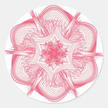 Rote Blume Runde Sticker