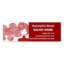 Rote Haar-Dame Classic Salon Hair Stylist Visitenkartenvorlage