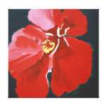 Rote Hibiskus-Blumen-Acrylmalerei Galerie Gefaltete Leinwand