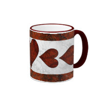 Rote Steinherzen Teetasse