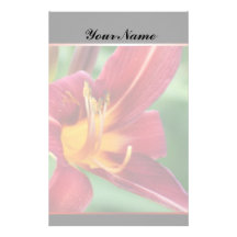 Rote Taglilie-Blume stationär Individuelles Druckpapier