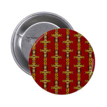 Rote und gelb-orangee Kreuz-Tätowierungs-Kunst Anstecknadelbuttons