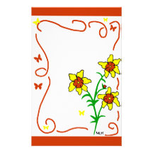 rote und gelbe Blumen stationär Individuelle Druckpapiere