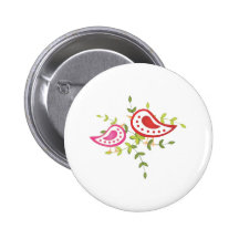Rote und rosa Vögel Anstecknadelbuttons