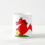 Roter Drache mit gelbem Blumen-Becher Tee Tasse