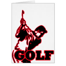 roter Golfspieler Grußkarte