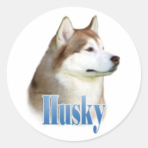 Roter Husky-Name - Aufkleber
