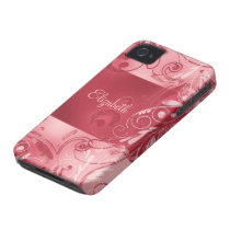 Roter rosa abstrakter Blumenindividueller Name iPh
