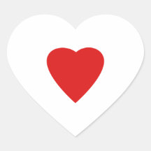 Roter und weißer Liebe-Herz-Entwurf Herzaufkleber