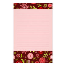 Rotes Blumen-Briefpapier Bedrucktes Büropapier