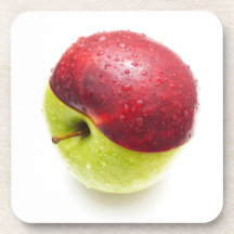 Rotes grünes apple.jpg getränke untersetzer