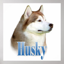 Rotes Husky-Plakat