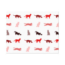 Rotes Katzenmuster Gespannter Galerie Druck