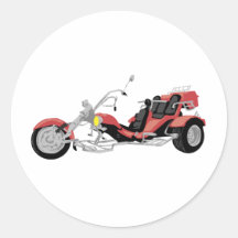 rotes Motorrad trike Runder Aufkleber