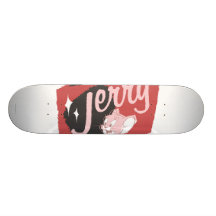 Rotes und schwarzes Logo Jerry Skateboard Brett