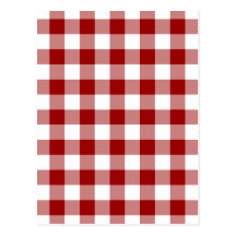 Rotes und weißes Gingham-Muster Postkarten