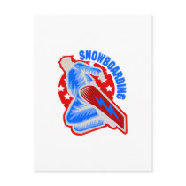 Rotes weißes blaues Snowboard-Logo