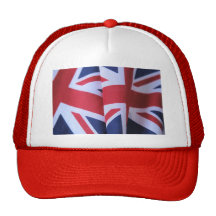 Rothut mit zwei britischer Flaggen Baseball Caps