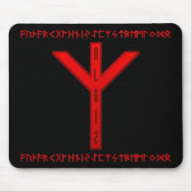 Rouge d'Algiz Rune Tapis De Souris