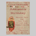 Rougissent l'invitation d'anniversaire de hibou invitations