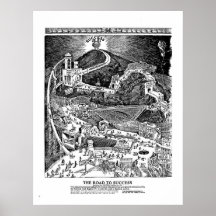 ROUTE à la copie encadrée par SUCCÈS Affiches