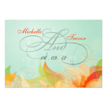 RSVP - Cartes florales de fantaisie de réponse de  Invitation Personnalisée