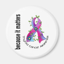 Ruban 3 de fleur de cancer de la thyroïde magnets pour réfrigérateur